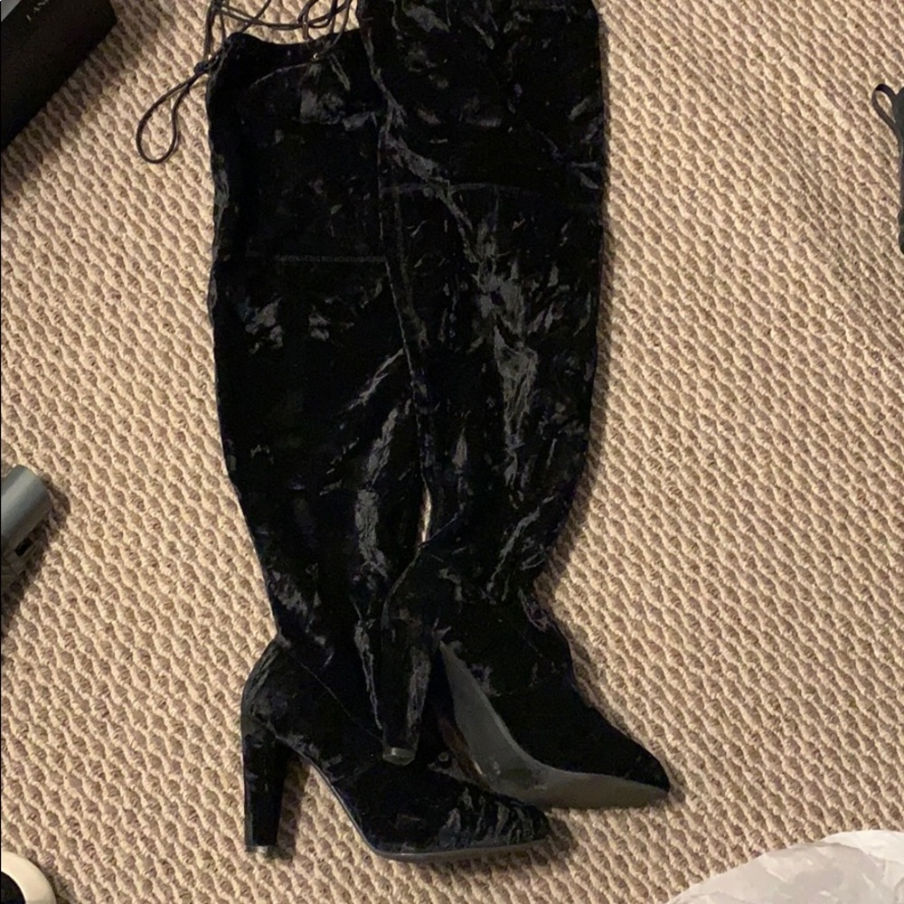Lane Bryant the high “velour” boots